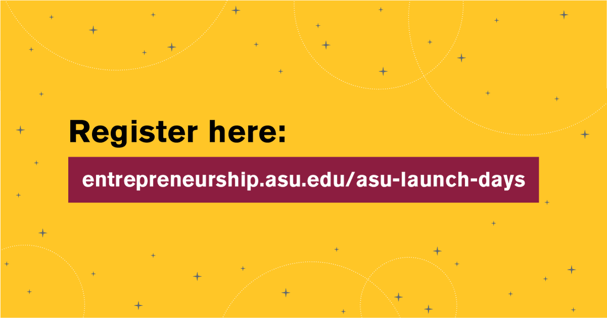 EntrepreneurASU's tweet photo. Have an idea? Pitch it virtually during #OpenPitchWeek February 21-25! Share it in less than 2 minutes, get feedback from attendees and connect with other @ASU students interested in entrepreneurship. Crowd favorite earns $250.

Register here: https://t.co/3Fd8OWt5GD #LaunchDays https://t.co/wNIFmT7hUB