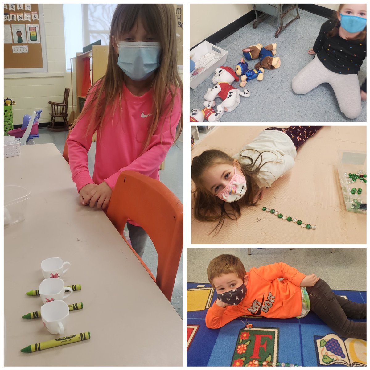 MissDCurnew's tweet image. I challenged them to make a pattern with anything they could find in the classroom! #fdk #mathblock #play @NLESDCA