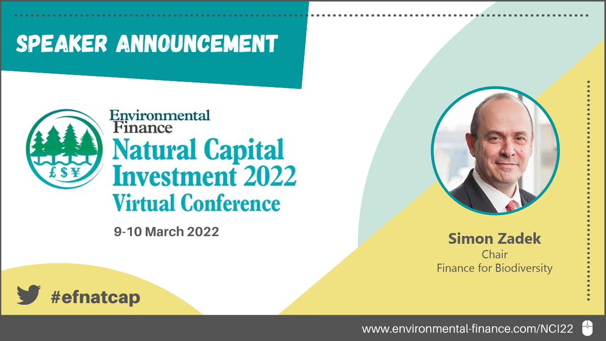 Simon Zadek, Chair of F4B will be taking part in the 
@Enviro_finance Natural Capital Investment virtual conference 2022 on 'Land Use: Sustainable Strategies in forestry and small commodities land use'. 

Register now: environmental-finance.com/content/events… #efnatcap