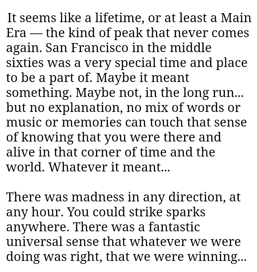 TrueHorror69's tweet photo. My favorite bit of Hunter Thompson. I had already read this before 2020, before the primary, before all of it... But that was when I really got to thinking about it again. Now I feel like I might think about it once a day or so until I am in the dirt https://t.co/xBq4KRZRyh