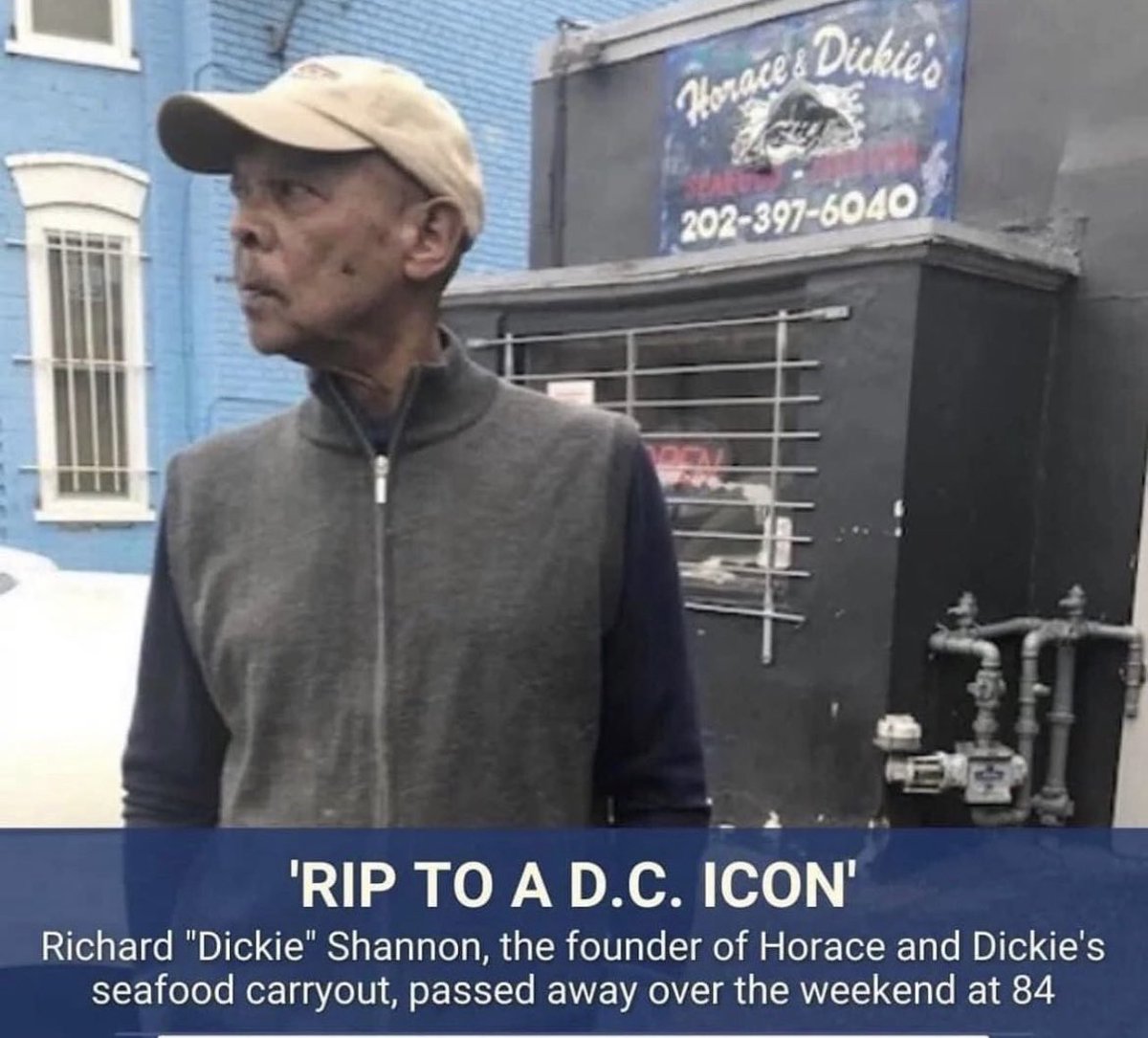 pastorpwalker's tweet photo. A DC Legend Richard “Dickie” Shannon founder of Horace and Dickies has passed. #RIP #iykyk #itsadcthing https://t.co/ADLGN8ZlgO