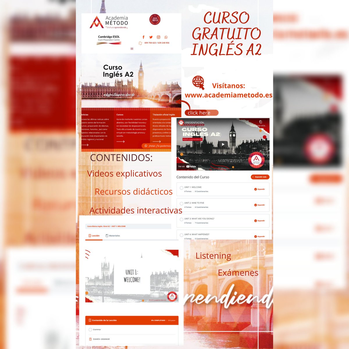 AcademiaMetodo's tweet photo. Curso de inglés A2 gratuito en nuestra web, aprovecha para aprender de forma amena y con diversidad de recursos didácticos. Visítanos en https://t.co/94qJYnwSJj 
Te esperamos! https://t.co/DITajpsoc7