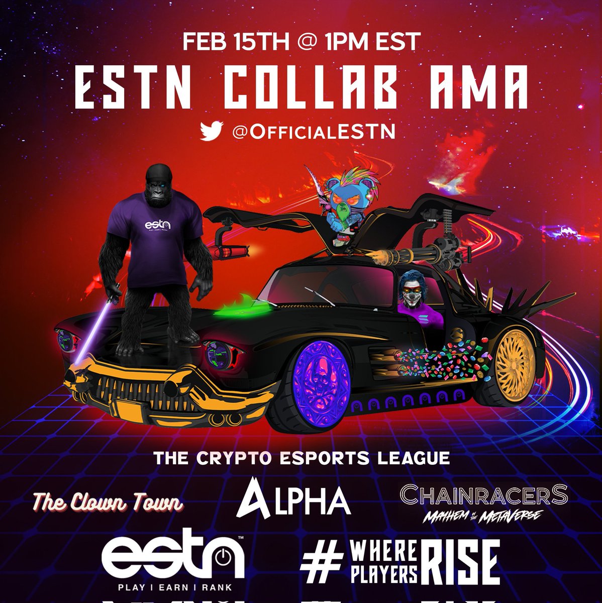 khillarry's tweet photo. LET’S GET READY TO RUMBLE!!!

Come join us LIVE and see why everyone is freaking out over this!  

TUESDAY Feb 15th @ 1pm EST 
https://t.co/chYnI8tJ0C

Tons of giveaways!
#WherePlayersRise #gaming @ChainRacers @Alpha_Gorillas @TheClownTownNFT https://t.co/7d750Xrwdq