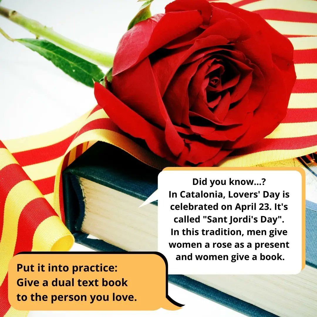stripeyspanish's tweet photo. To celebrate Valentine's Day we invite you to join this very romantic Spanish tradition, Sant Jordi's Day. Give the gift of Spanish to the ones you love the most! 😍

#spanishcoursesLondon #spanishwordoftheday
#lovesocialspanish #learnSpanish #lovespanish #Spanishcourses https://t.co/8uXfbPqPDn