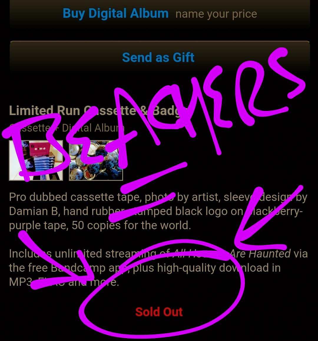 BEACHERS <a href="/Scenenorhasbeen/">Daryl Worthington</a> 'All Houses Are Haunted' = SOLD OUT on physical .. thank you X .. Digital still there though if that's your thing stillheatrecordings.bandcamp.com/album/all-hous…