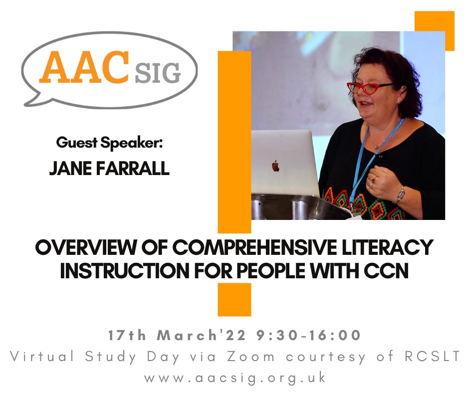 AACSIG's tweet photo. Join us on the 17th of March for what is sure to be a great day of learning with @janefarrall 
#AAC SIG Membership costs £10 for the year &amp; includes two more study days. For more information and to sign up go to https://t.co/DjDGRbwPB2 https://t.co/JfPDYk8r2s