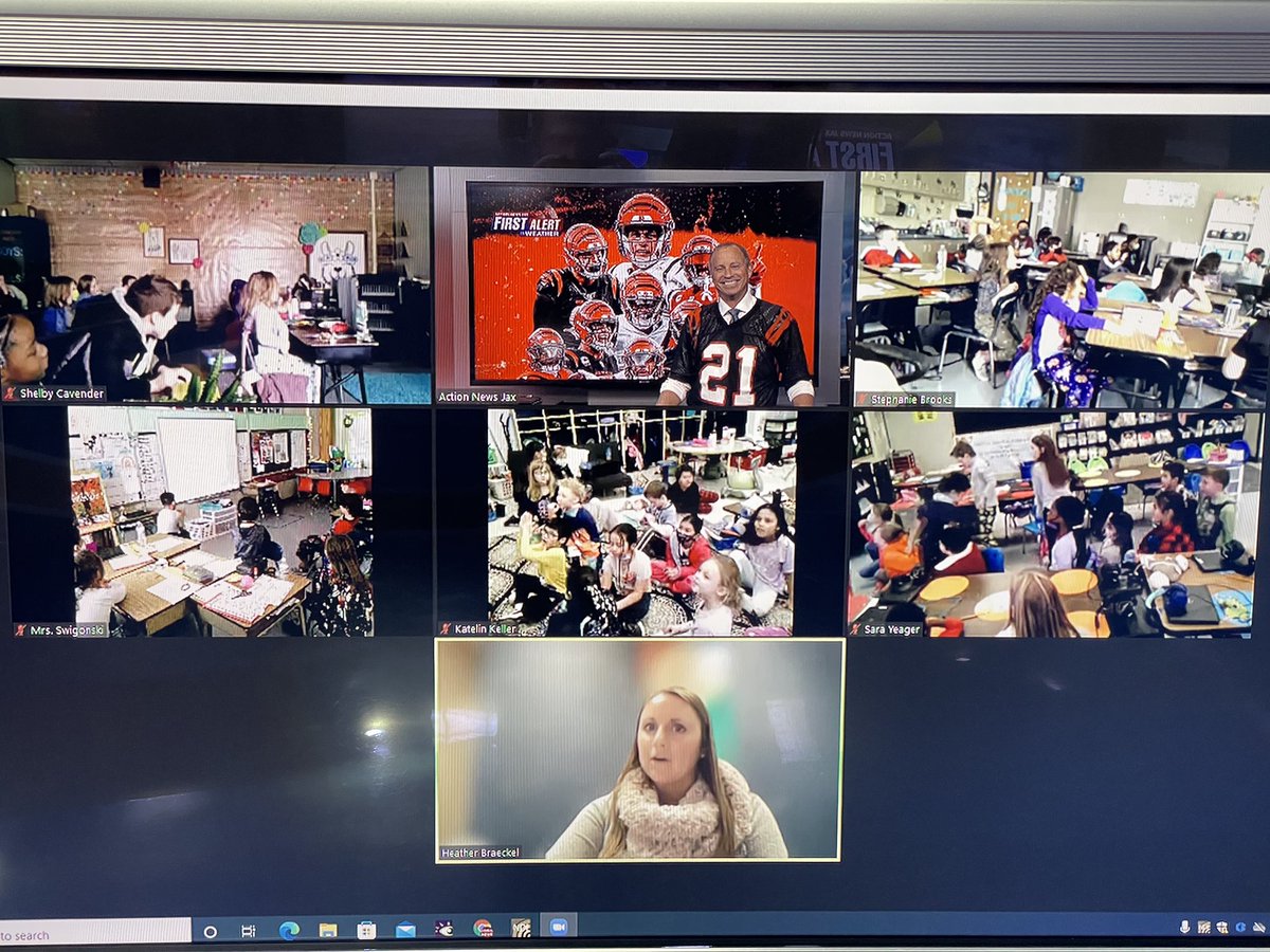 MikeFirstAlert's tweet image. #firstalertwx zoom class with 2nd graders at Fairfield Elementary near Cincinnati - @Bengals fans!! :) - organized by my niece, Heather @TechCoach513 “All the Weather, All the Time” @Local12