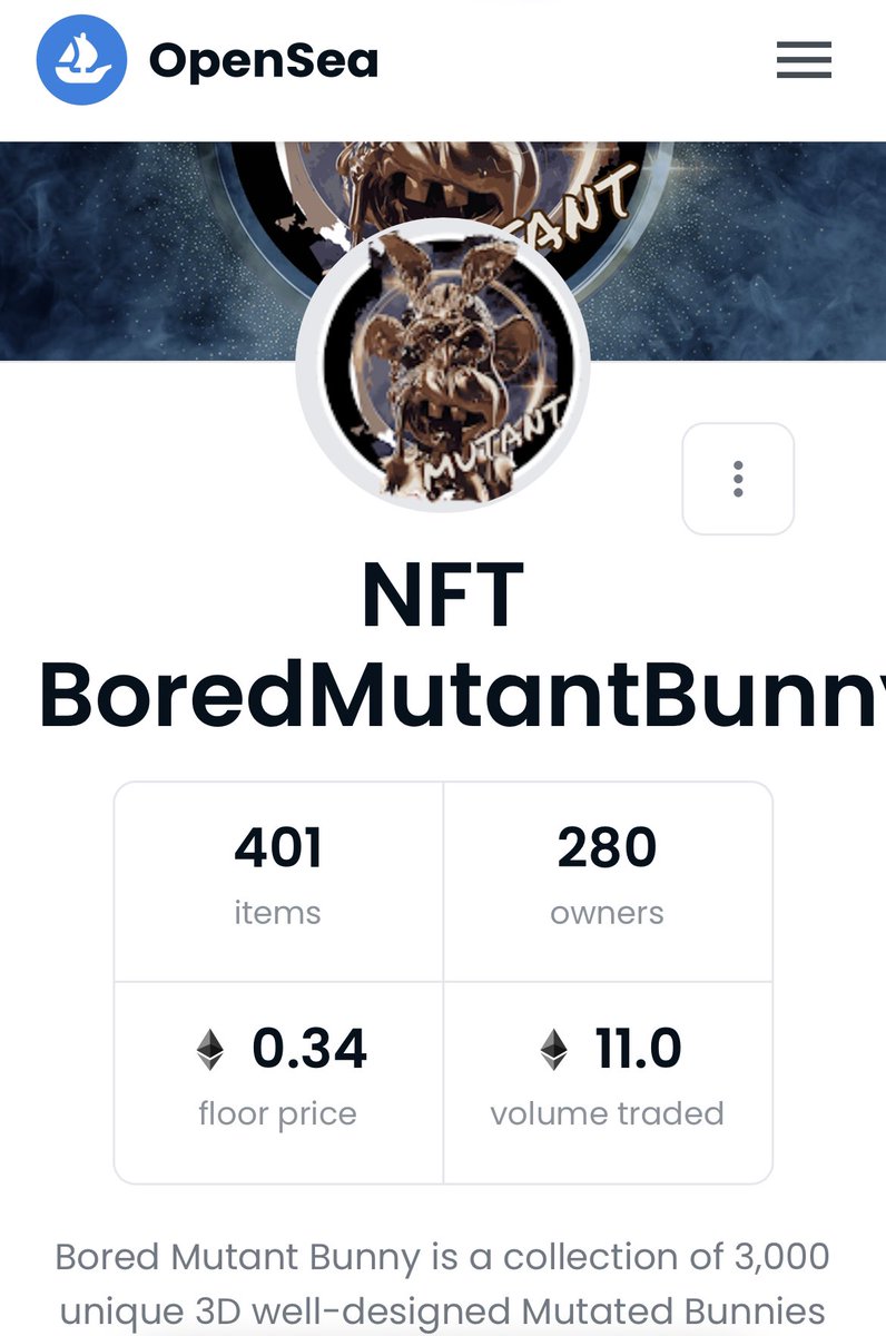 ryansilvabuilt's tweet photo. @BoredBunnyNFT Not it hasn’t lol mint was 0.25eth https://t.co/3oov7UtLsz