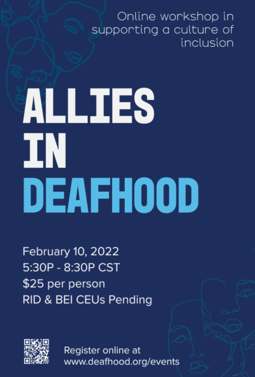 accessinclusion's tweet photo. Online 'Allies in Deafhood' workshop tomorrow!💙 Register here: https://t.co/y2rIDIqolJ #DeafHood #deafworkshop #deafculture https://t.co/IFcDMPXFEB