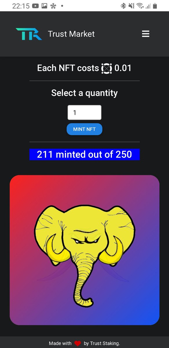 Elephant0248476's tweet photo. We are nearing the end amazing people. Only 39 remain. As long as there are some you still have a chance to own an elephant.
Thank you for your decision to adopt an elephant NFT🖐🐘🐘
LINK:https://t.co/UYGZWSC6Bb 

#NFT #NFTs #NFTCommunity #ElrondNFT #TrustMarket  #NFTCollection https://t.co/boQrszLf7D