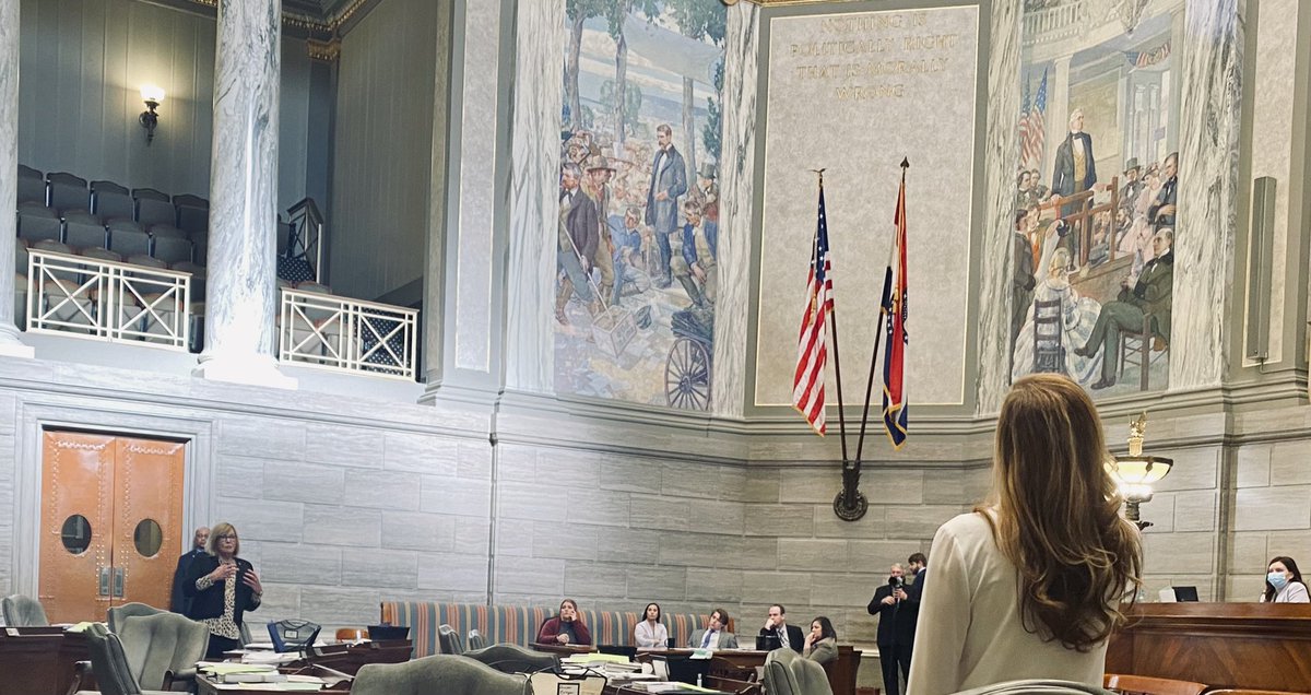 TonyForMissouri's tweet photo. The winners of today’s floor debate—Senators @votegannon and @hrehder. Wise words from these  @MoSenateGOP women on decorum and collegiality. #MoLeg https://t.co/SdBLSpst8n