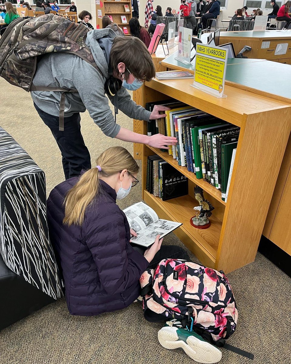 NBHS_LMC's tweet photo. Students enjoying the LMC and participating in our Black History Month Mystery Person.  @NBHSEagles https://t.co/bRKQTodK2c