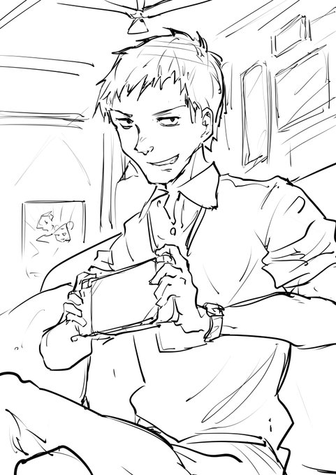 描いてる途中で寝落ちした推し描きその8『社築』いろいろ要素の多いやしきずだけど、コラボでわいわいやってるときの安心感みたいな、あの感じすきレバガチャ毎週リアタイで観てます #社築納品物 