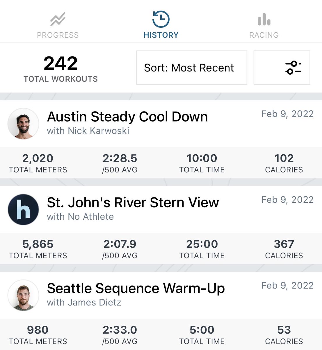 JDitmore's tweet photo. Day 3 of @Hydrow_by_CREW’s 2nd week of #HydrowCommitToFit saw a PB split for any row of 20 minutes or more. https://t.co/W7tEun4xKd