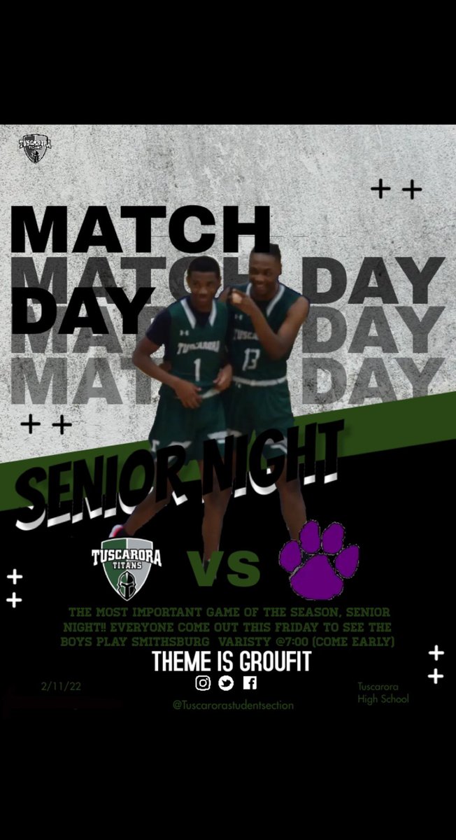 THIS FRIDAY! Come out and support the boys senior night.