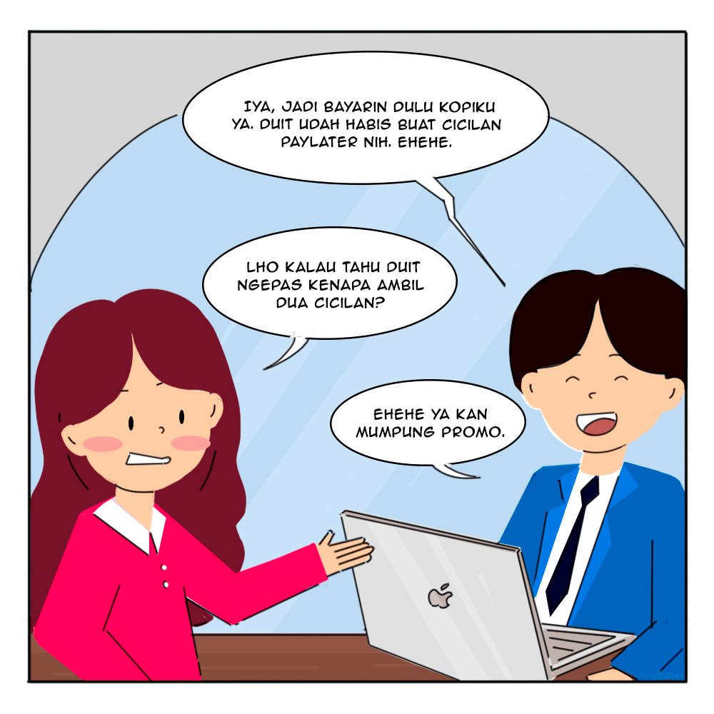 cfds_ugm's tweet photo. Hmm, jadi gimana nih kira-kira, PayLater bisa membuat segalanya jadi lebih mudah....
atau sebaliknya? π
Apakah Smart People pernah punya pengalaman serupa dengan Cefo & Diso? π #digicomic https://t.co/NBFYb8rQj0