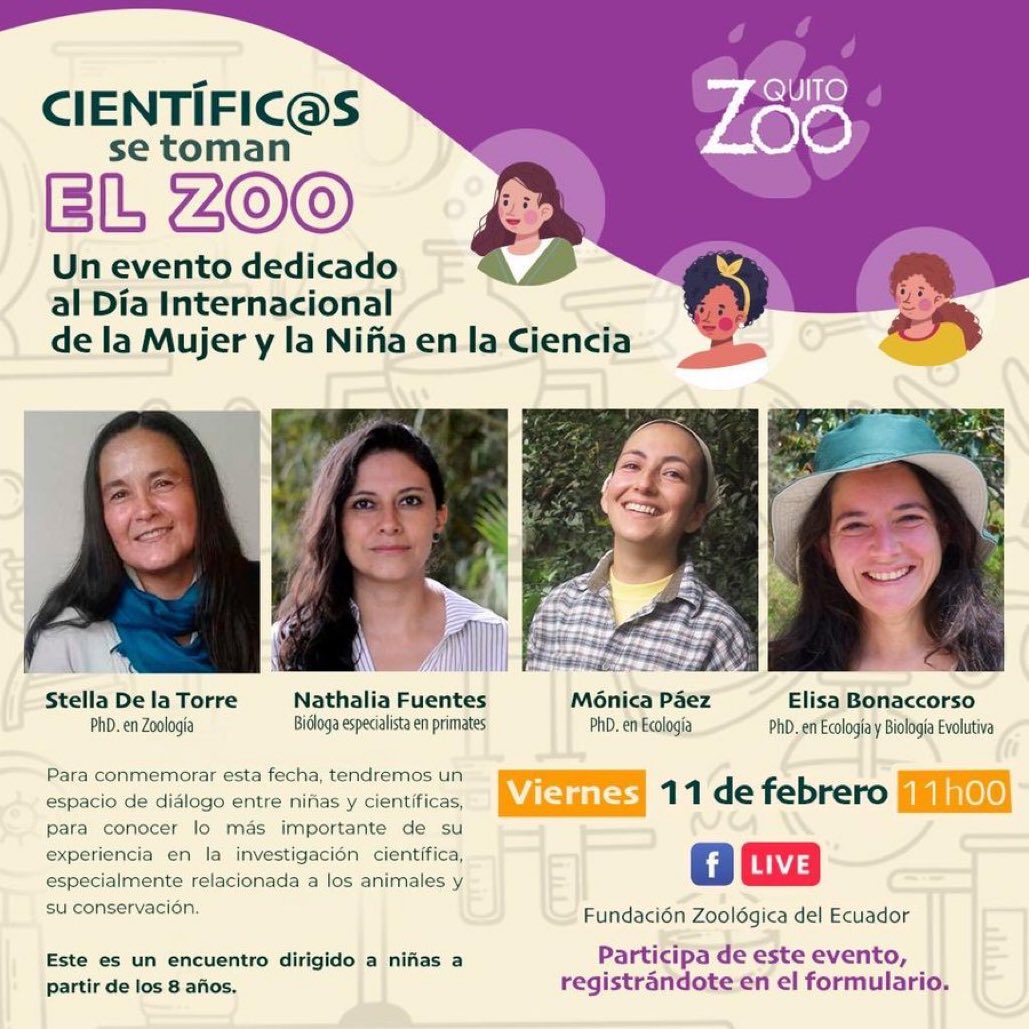 Les invitamos este viernes #11F2022 al evento de Científic@s en el <a href="/Zoo_Quito/">Zoológico de Quito</a>. El link para registro es forms.gle/hZwJ6SQpxjYUSt…