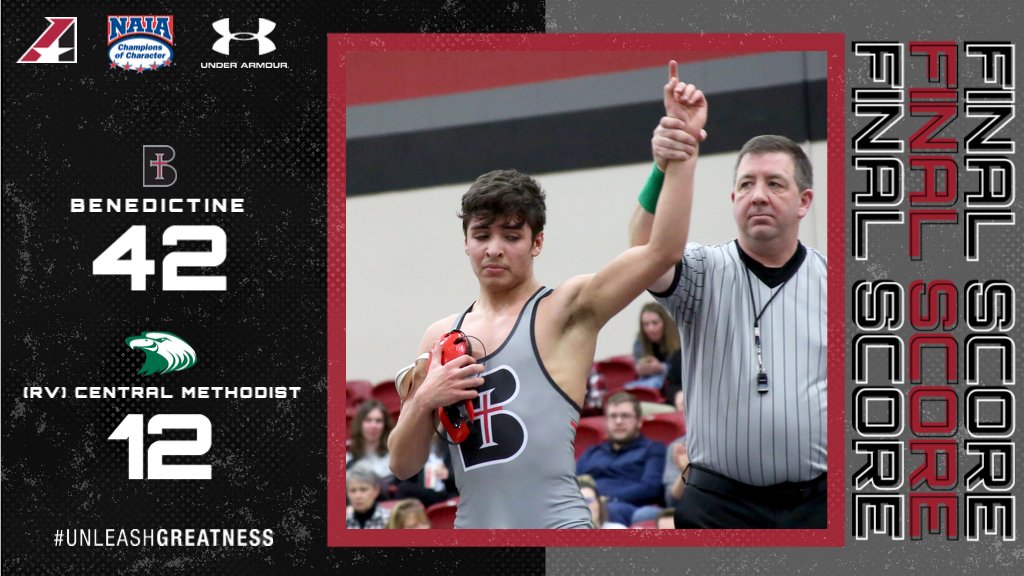 .<a href="/Raven_Wrestling/">Benedictine Wrestling</a> closes out the regular season with a 42-12 win over (RV) Central Methodist. #HeartWR #UnleashGreatness