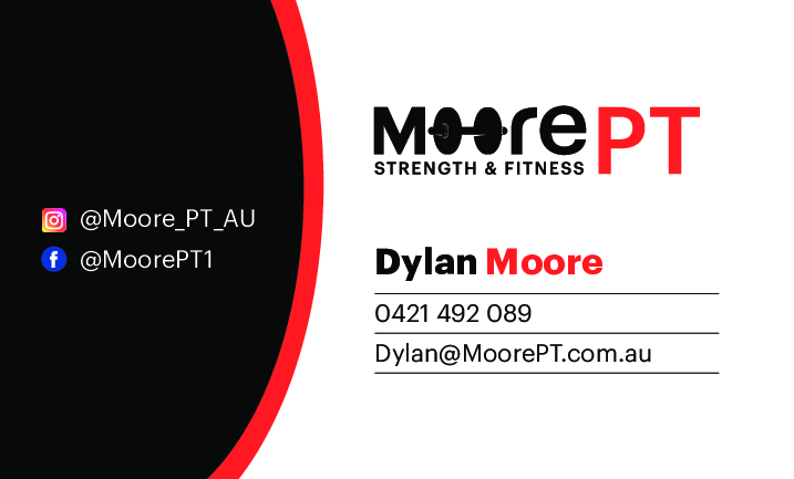 ConcentricDigi2's tweet image. Get your fitness on with Dylan at Moore PT in Adelaide. We’re so proud to design a stunning logo and business card for his new business! Get both logo and business card designed for $400 + GST with 4 concept arts &amp;amp; unlimited revisions! #Moore_PT_AU