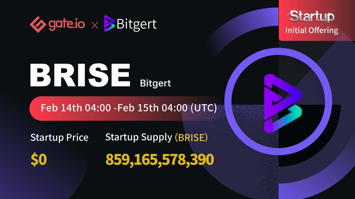 Gate.io Startup Free Offering: <a href="/bitgertbrise/">Bitgert - $BRISE</a>

Duration: 04:00, Feb 14th- Feb 15th(UTC)
 
🧧50 lucky users will receive $5 each🧧
Follow @gate_io
Like &amp; RT

Participate: Gate.io/en/startup/409…
Details: Gate.io/article/25139/…
 
#Gateio #Startup