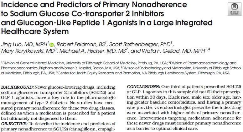 JournalGIM's tweet photo. New study finds 1 in 3 adults prescribed a newer drug for type 2 #diabetes are not dispensed the medication within 30 days. @PittGIM @walidgellad https://t.co/saG4pF95wX https://t.co/6vK4POiOa7