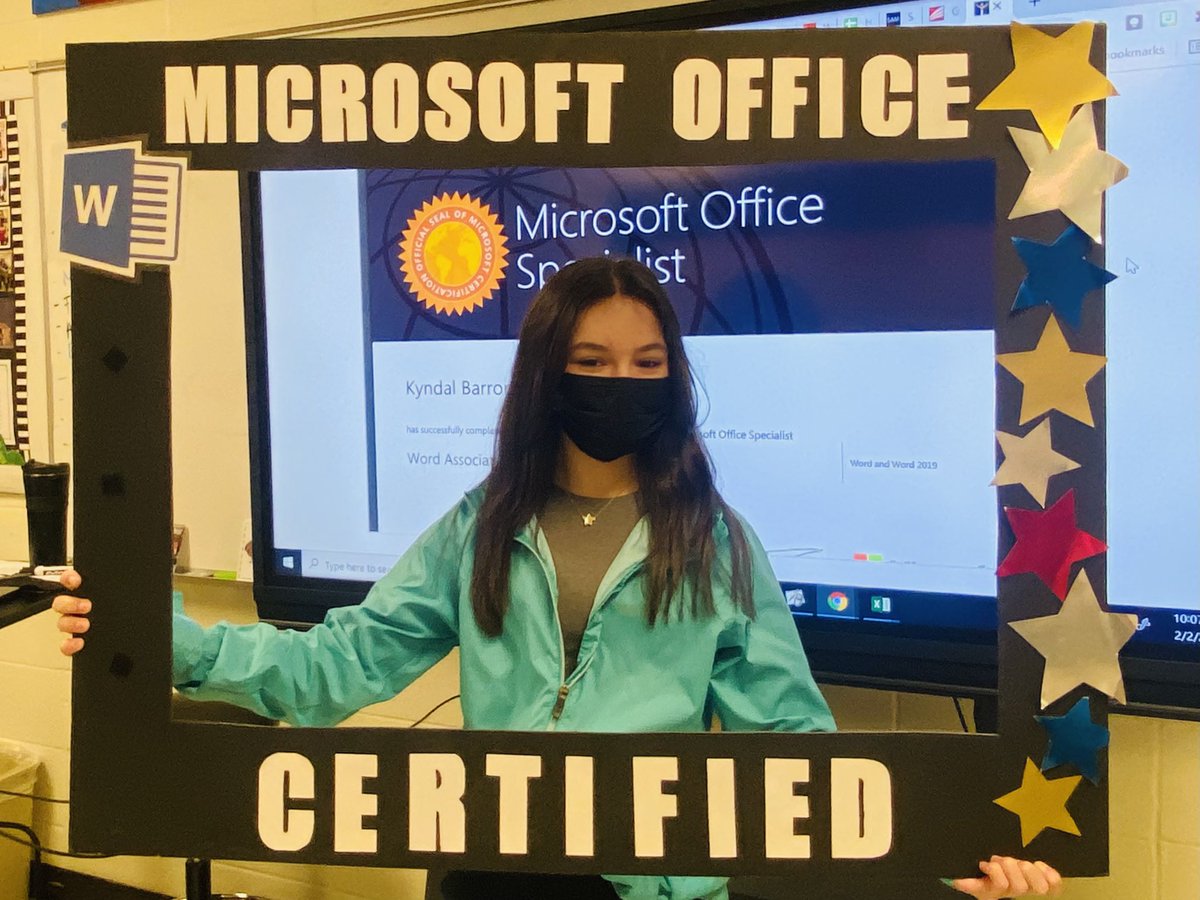 mrsdtaylor70's tweet photo. Congratulations to Kendal Barrón on her M. Word 2019 Certification!
WTG! 👏👏👏 @McAllenISDCTE @MemorialCTE @Pride_Mustangs @ramjrcastillo https://t.co/N1fWhJlaXE
