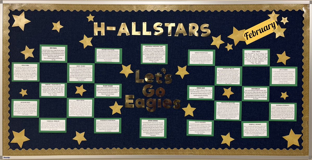 wcsIHS's tweet photo. Congratulations to the February H-All Stars. These students were nominated by their teachers for their hard work and effort in the classroom. https://t.co/a254FFHCqh