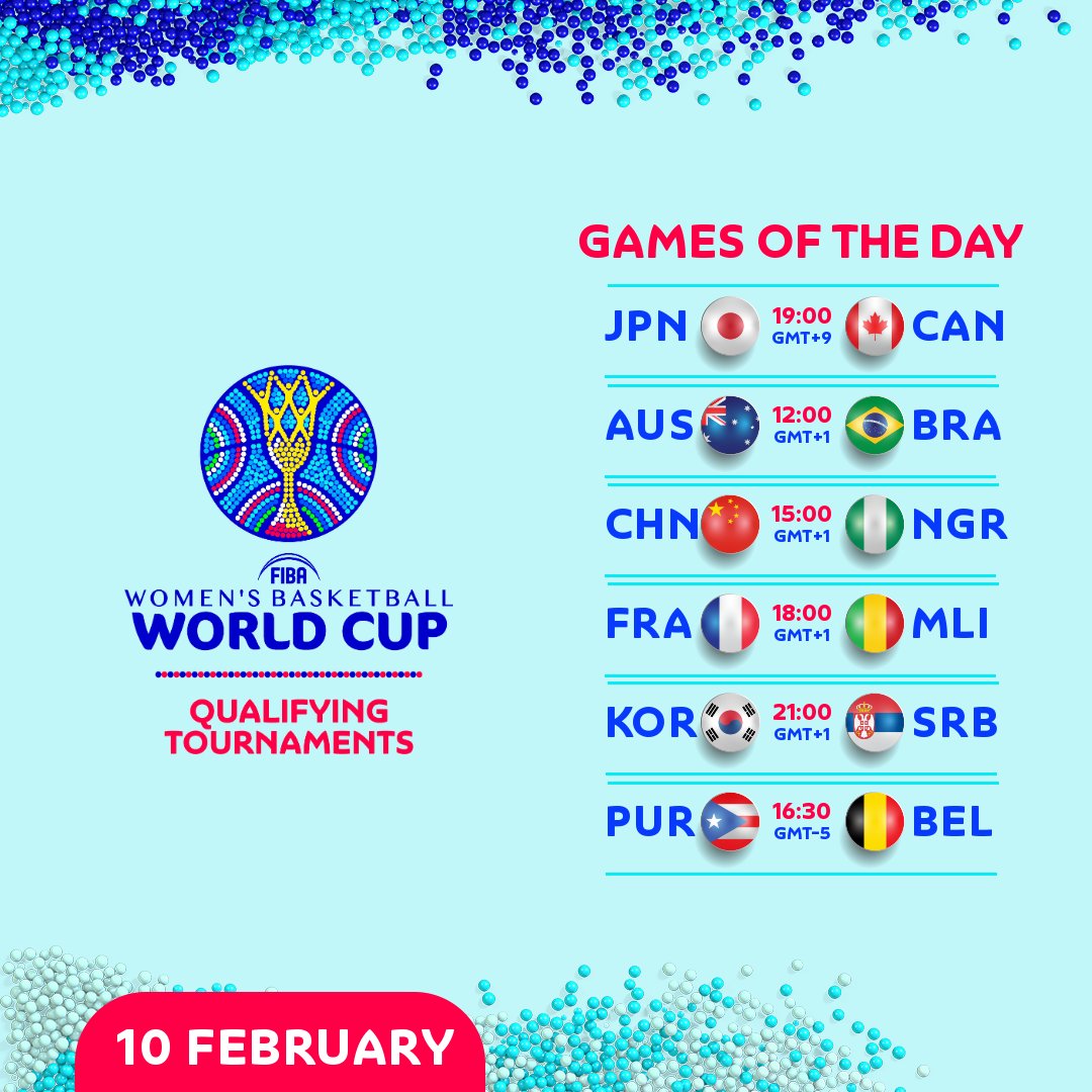 FIBAWWC's tweet photo. *Clears throat*…it’s GAMEDAYYY 🗣

We have 6️⃣ games across 3️⃣ continents today, with some of the best players in the world competing against each other. Are you ready?! 🍿

#FIBAWWC https://t.co/8VLrQ89cig