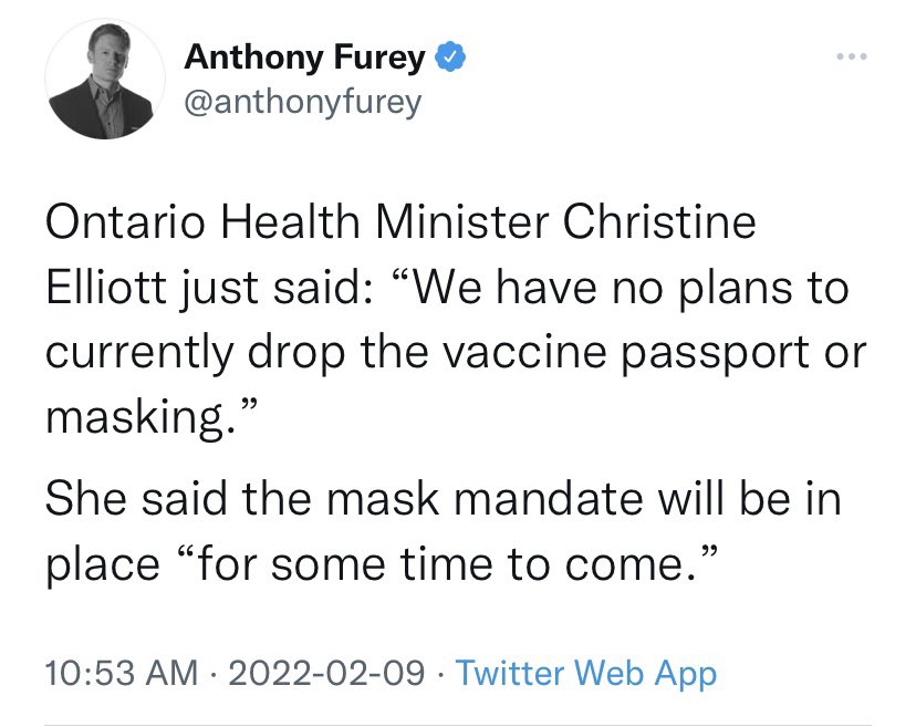 FIRST READING: Everybody (except Trudeau) is abandoning COVID restrictions nationalpost.com/news/canada/fi… via <a href="/nationalpost/">National Post</a> 

Gosh - somehow you left out Ontario where their Conservative Premier is NOT  pandering to the angry clowns harming regular folk trying to live their lives.