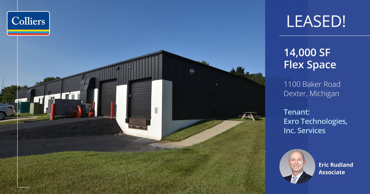 Washtenaw County remains attractive to automotive tech companies! Eric Rudland recently closed the 14,000 SF lease to @Exrotech , a leading clean technology company that recently developed a new class of power electronics for electric motors and batteries...
