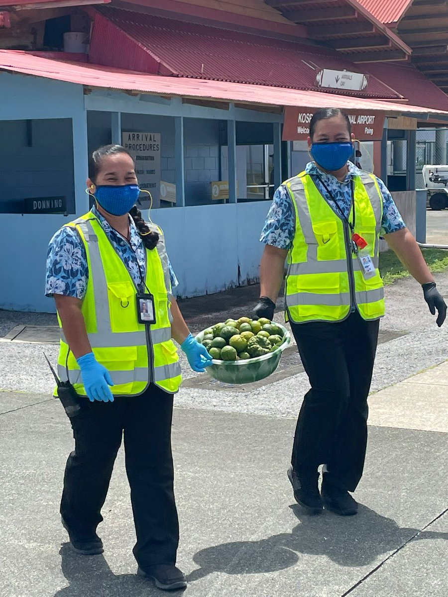 BaldeviaEilis's tweet photo. It was awesome to be able to safely and briefly catch up with Team KSA on the Island Hopper flight. Thanks for the delicious local tangerines 🍊 for our onward flight! #safetyIownit #livesafe247 #virtualHigh5 #beingunited https://t.co/44gFweQjZf