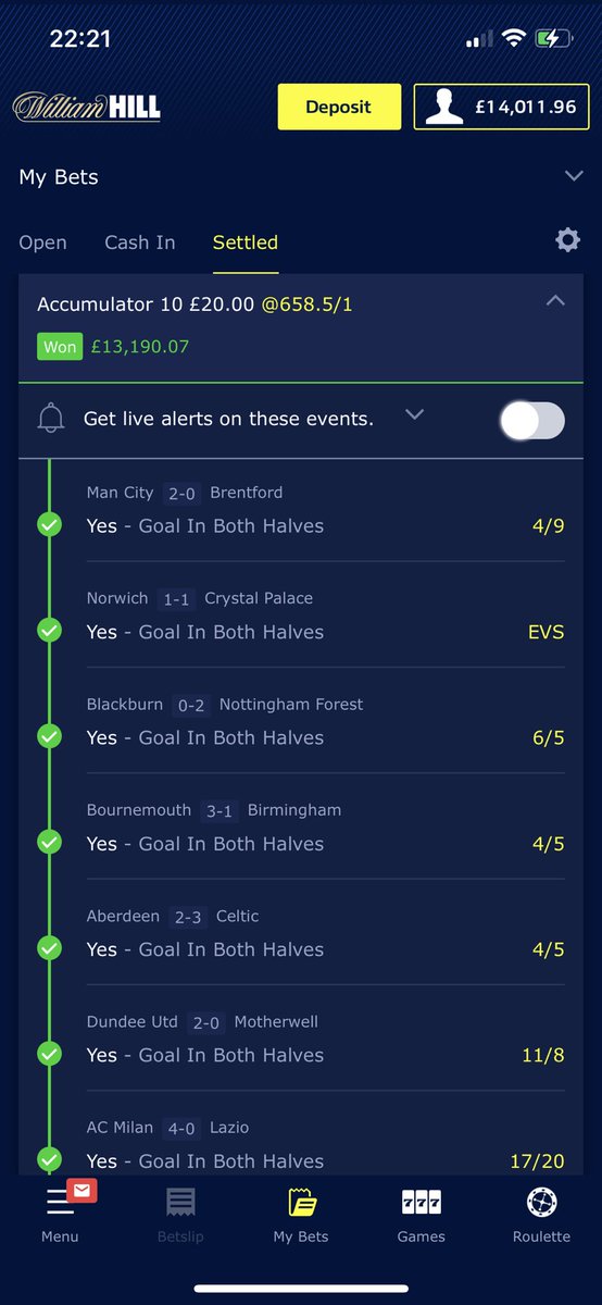 All in a Wednesday nights work <a href="/WilliamHill/">William Hill</a> <a href="/FootyAccums/">Footy Accumulators</a>