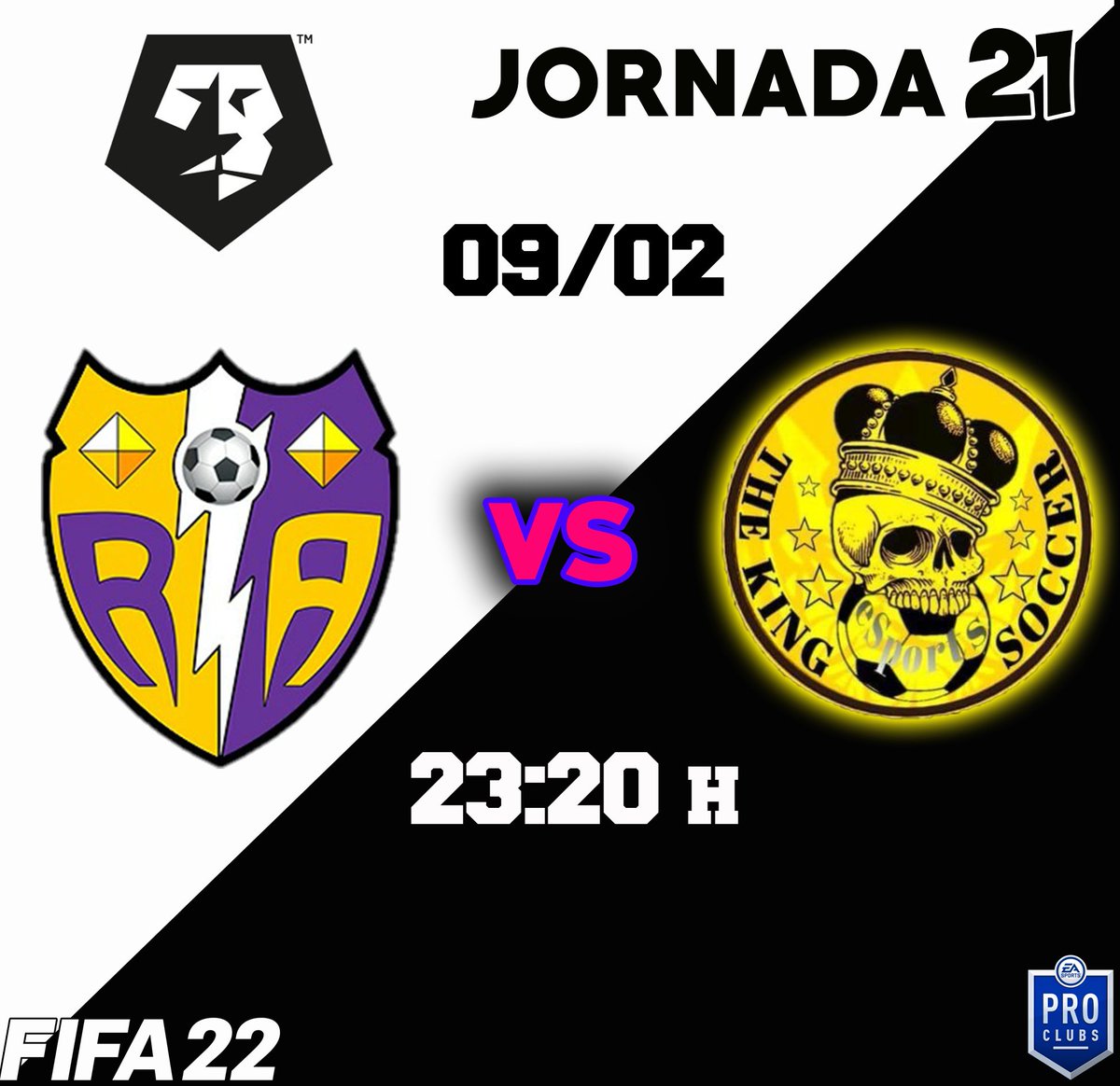 RayoClubesPro's tweet image. 📅Miércoles 09/02/2022
🏆Jornada 21 @VFOspain
🆚 The King Soccer
Enlace del canal para verlo: youtu.be/tFynWDhIcJc
#FIFA22 #FIFAclubespro #eSports