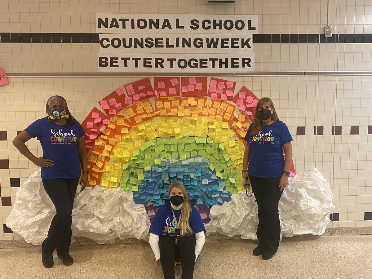 fcpsOhEithir's tweet photo. Our WHES Counselors make a difference every day. Dr. Collins, Ms. Reed, and Mrs. Reese feel the love from our students. Students wrote individual notes to each of them. #NationalCounselorsWeek https://t.co/vuHMixF23e