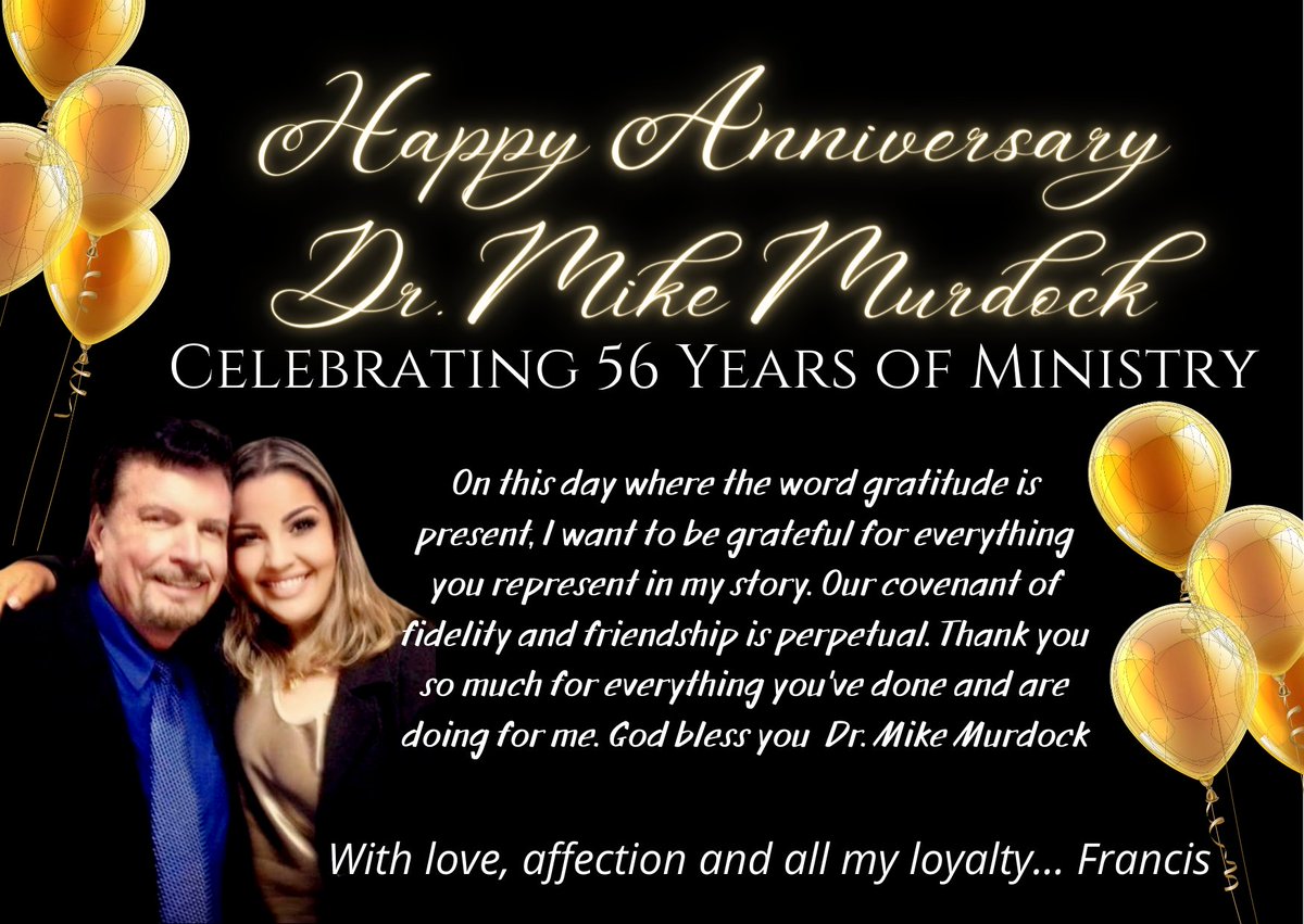 FrancisFaisReis's tweet photo. My deepest gratitude, great General of God of our time. Your surname is resilience, your road full of great miracles and powerful testimonies. You are the greatest example of faith and love for the Holy Spirit in my life. God bless you @drmikemurdock
From your loyal friend,Fran https://t.co/tP6DkY6ySl