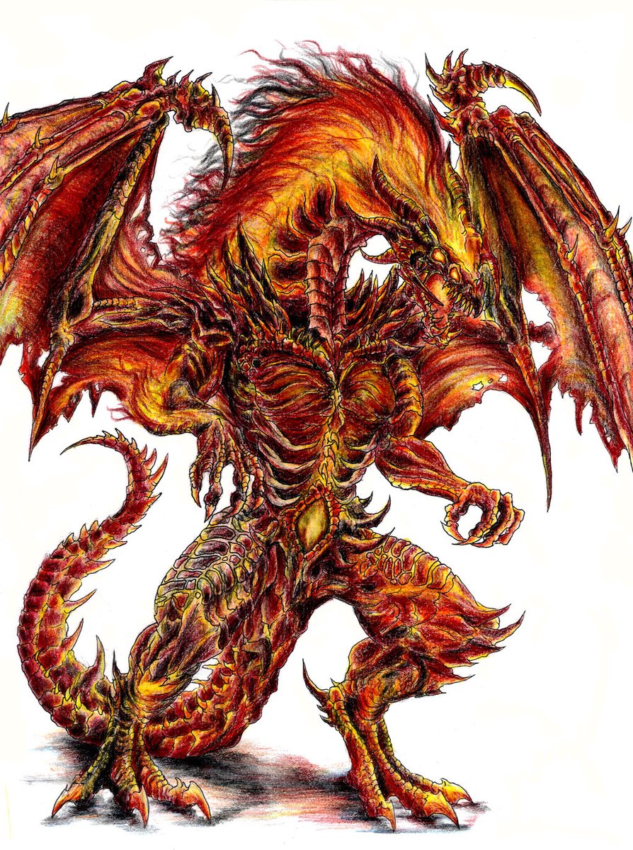 Wolfinator98's tweet photo. Akoha-6 The Destroyer:

Age: Older then Time
Size varies between 12 - 1,000,000 feet
Created from Molten Lava and Steel
Ruler and Creator of Hell
He is a Conqueror and Destroyer of Universes https://t.co/gLsalX6s8H