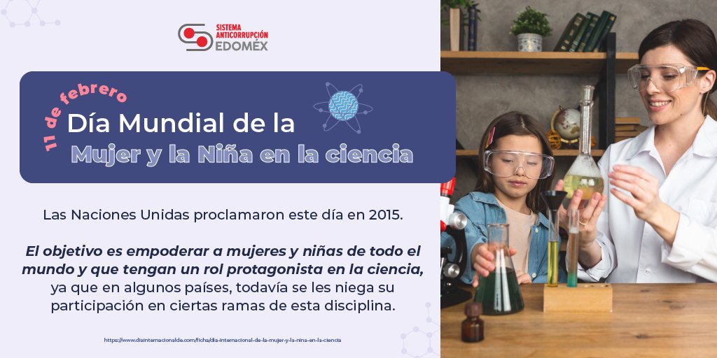 Hoy se conmemora el #DíaMundialDeLaMujerYLaNiñaEnLaCiencia. 

Conoce más sobre esta fecha con la siguiente información. 👇