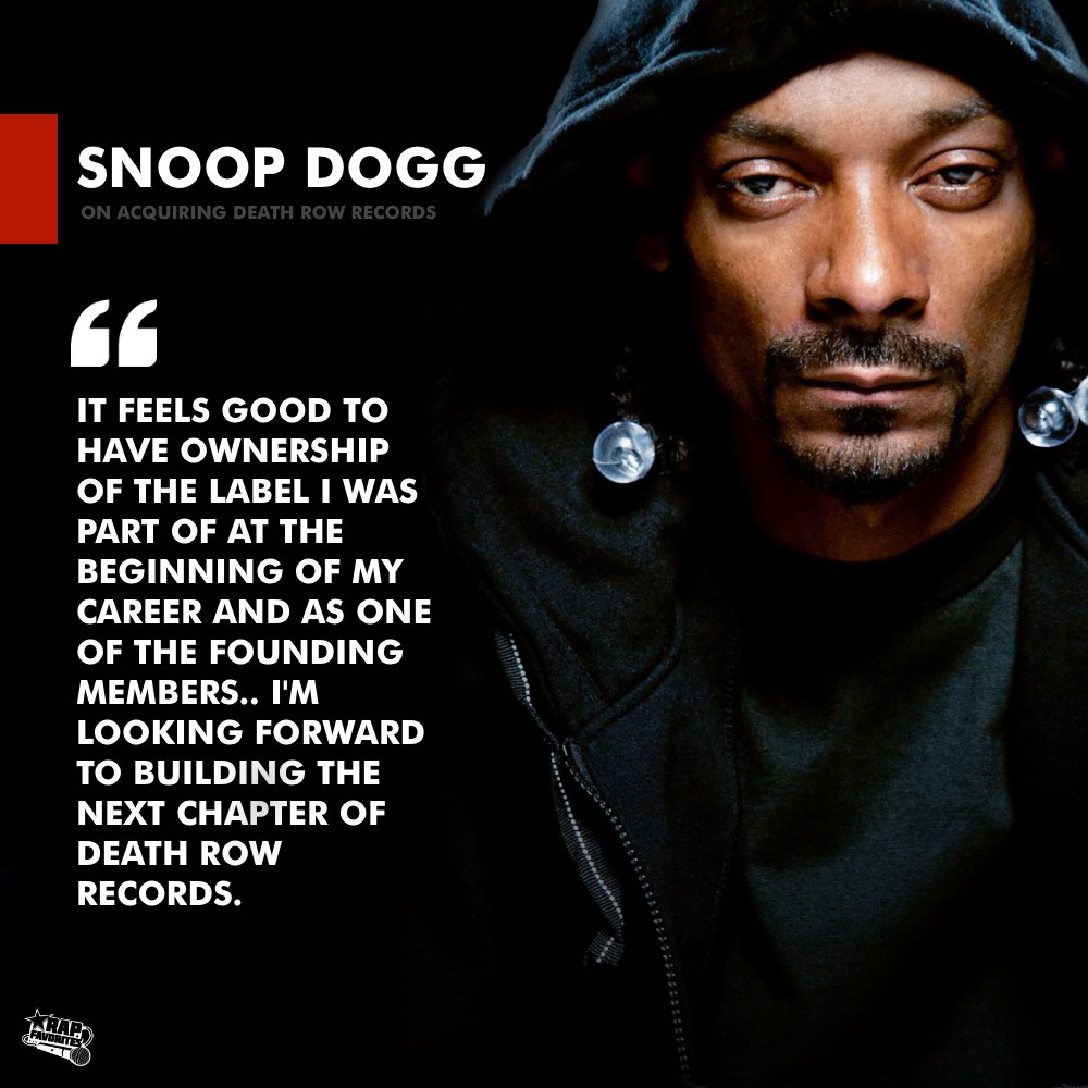 RapFavorites's tweet photo. Snoop Dogg has officially acquired his former label, Death Row Records. https://t.co/McZjBmBzA1
