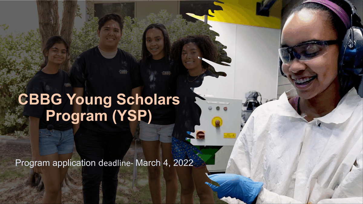 Apply now to CBBG YS program!
More info: cbbg.engineering.asu.edu/education/youn…