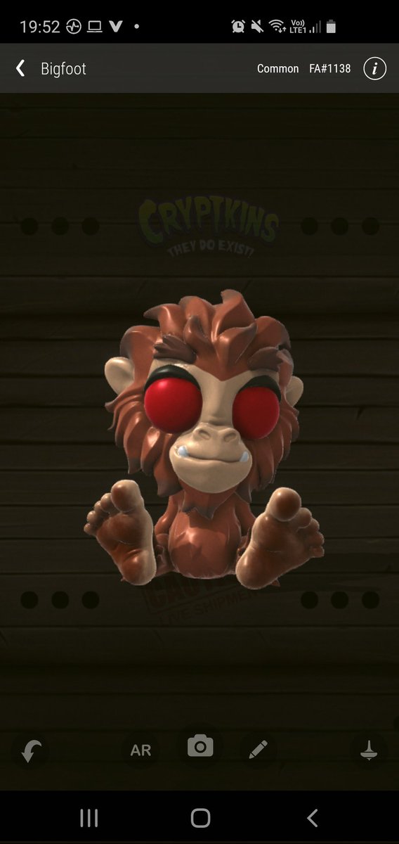 lukollector's tweet photo. Hey #vevefam 
Today I bought my first real collectible! I chose this one because I strongly believe in the relationship between monkeys and nft lol! But then I ended up falling in love with this collection.... focus on the yeti n cthulhu now https://t.co/JQCvnwamch