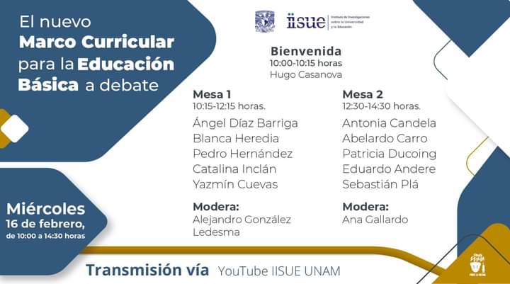 Desde el <a href="/IISUE_UNAM/">IISUE UNAM</a> también armarán esta mesa de análisis. Vienen tiempos de muchas discusiones y debates.

Acá participan <a href="/angeldiazbarrig/">Angel Diaz-Barriga</a> <a href="/BlancaHerediaR/">Blanca Heredia</a> <a href="/inclan66/">Catalina Inclán</a> <a href="/EduardoAndere/">Eduardo Andere M.</a> <a href="/AbelardoCarro/">Abelardo Carro</a> <a href="/sebastianpla70/">Sebastián Plá</a>, P. Hernández, Yazmin Cuevas, Ale González, A. Candela