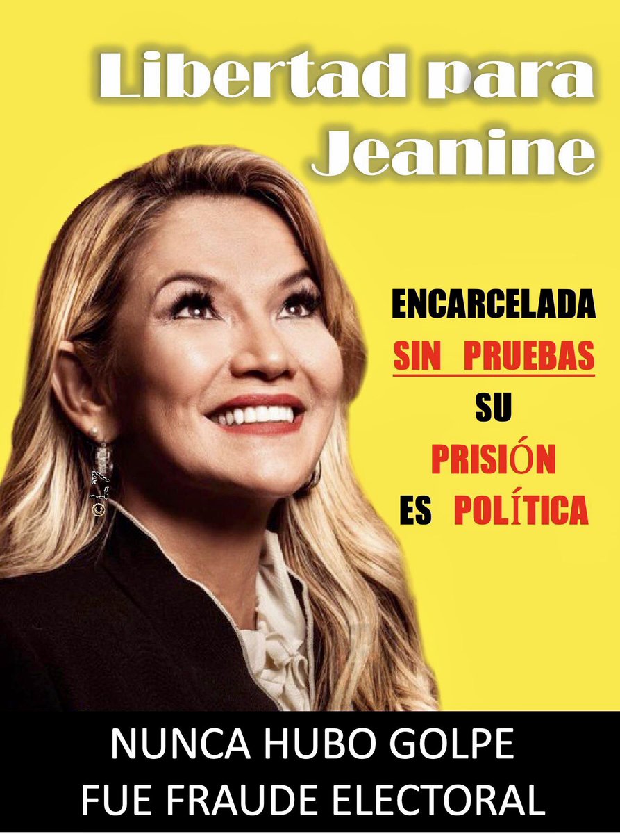 marieeeeee75's tweet photo. #Bolivia mañana el narcogobierno de Arce iniciará un juicio contra la Ex-Presidente JEANINE AÑEZ por un golpe que jamás existió.
EXIGIMOS UN JUICIO PÚBLICO Y PRECENCIAL‼️
🗣ELLOS TIENEN MIEDO PORQUE ELLOS MIENTEN
#LiberenAJeanine https://t.co/VvCqlbdoI8