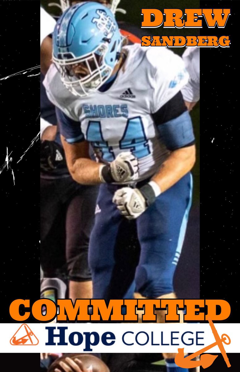 DrewSandberg10's tweet photo. Extremely blessed and excited to announce my commitment to @HopeCollegeFB ! A huge thanks to all my friends and family as well as the Mona Shores coaching staff who have pushed me to be where I am today! @MSSailorFball @PStuursm @CoachHawken @jross_iii https://t.co/a4oVSTNB8a