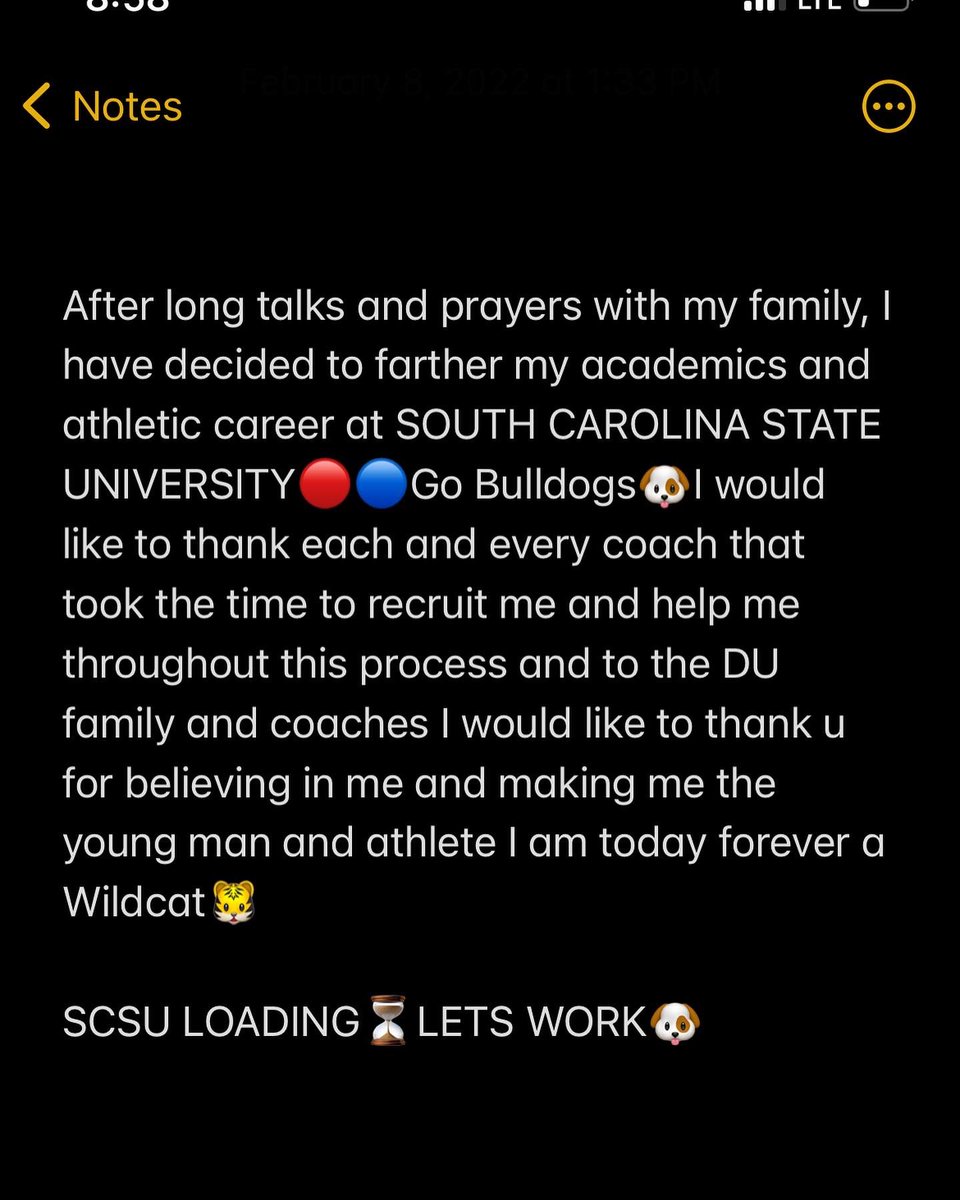 Blessed to say I'm 100% committed🔴🔵 @Dillon_Football @CoachRoller5  @SCState_Fb @SCStateAthletic, image size:960x1200