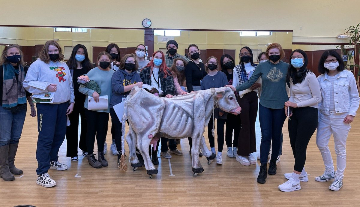 WestoverArts's tweet photo. The cast of "Into the Woods" welcomes the cow Milky White to rehearsal!! 

#WestoverArts
#WestoverTheater https://t.co/Eh8DjEnou5