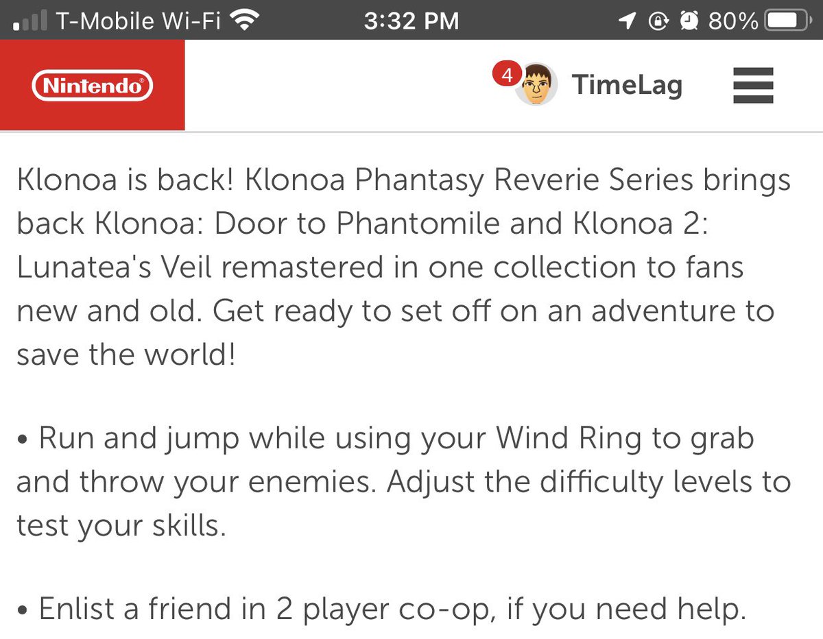 TimeLagStudio's tweet photo. @NintendoAmerica WITH 2 player co-op!!! This needs to sell well. Then hopefully we’ll get Klonoa Volleyball and all 3 GBA games. https://t.co/fFz7qeuci3