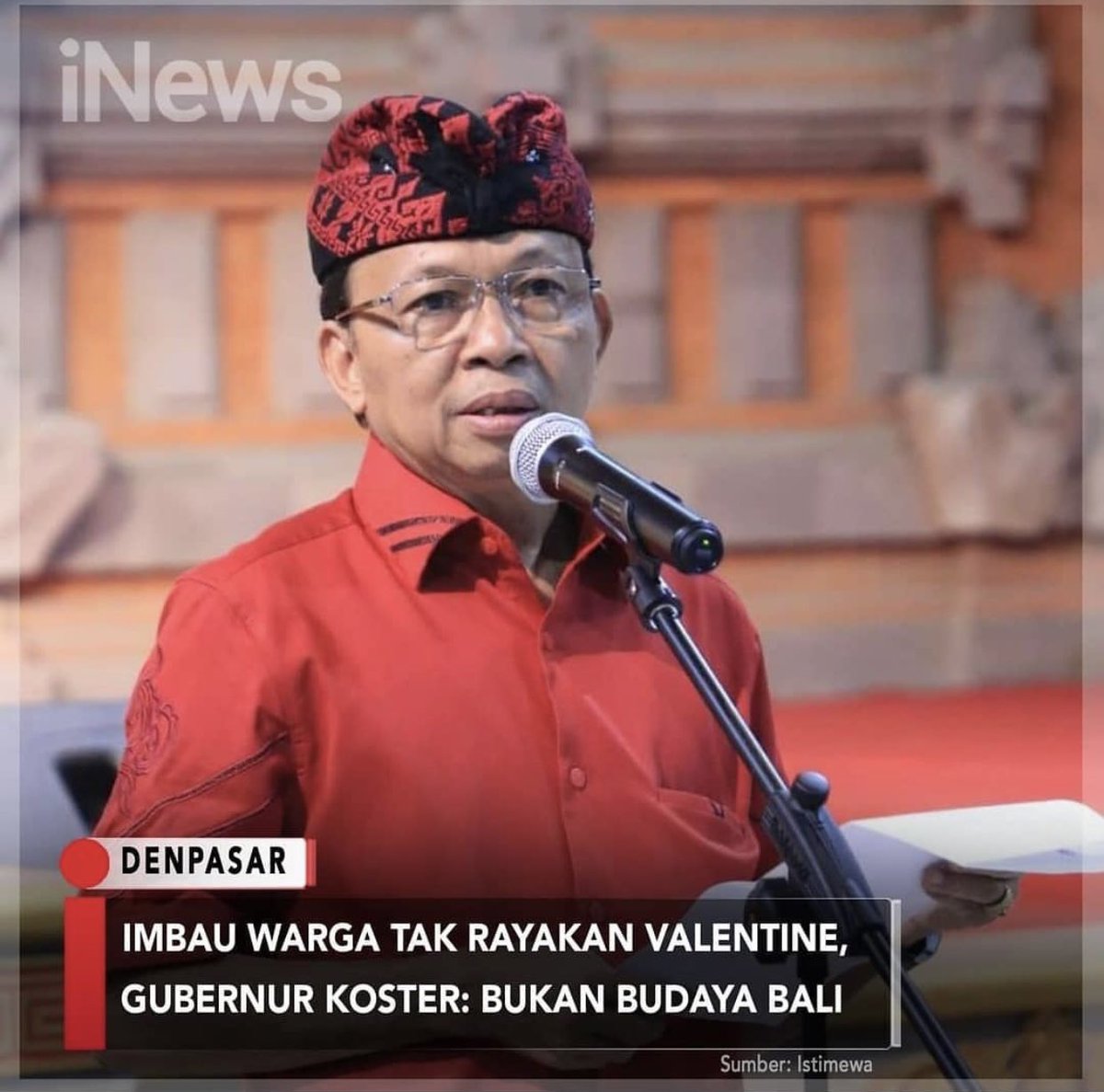 Terima kasih pak Gubernur. Walau Bapak beragama Hindu, saya apresiasi. Karena saya tahu bahaya akibat mengadopsi budaya yang tidak mengenal moral…

Semoga Bapak tidak dikategorikan radikal ya… bayangkan kalau Kang Emil atau Bung Anies yang melakukan pelarangan ini…