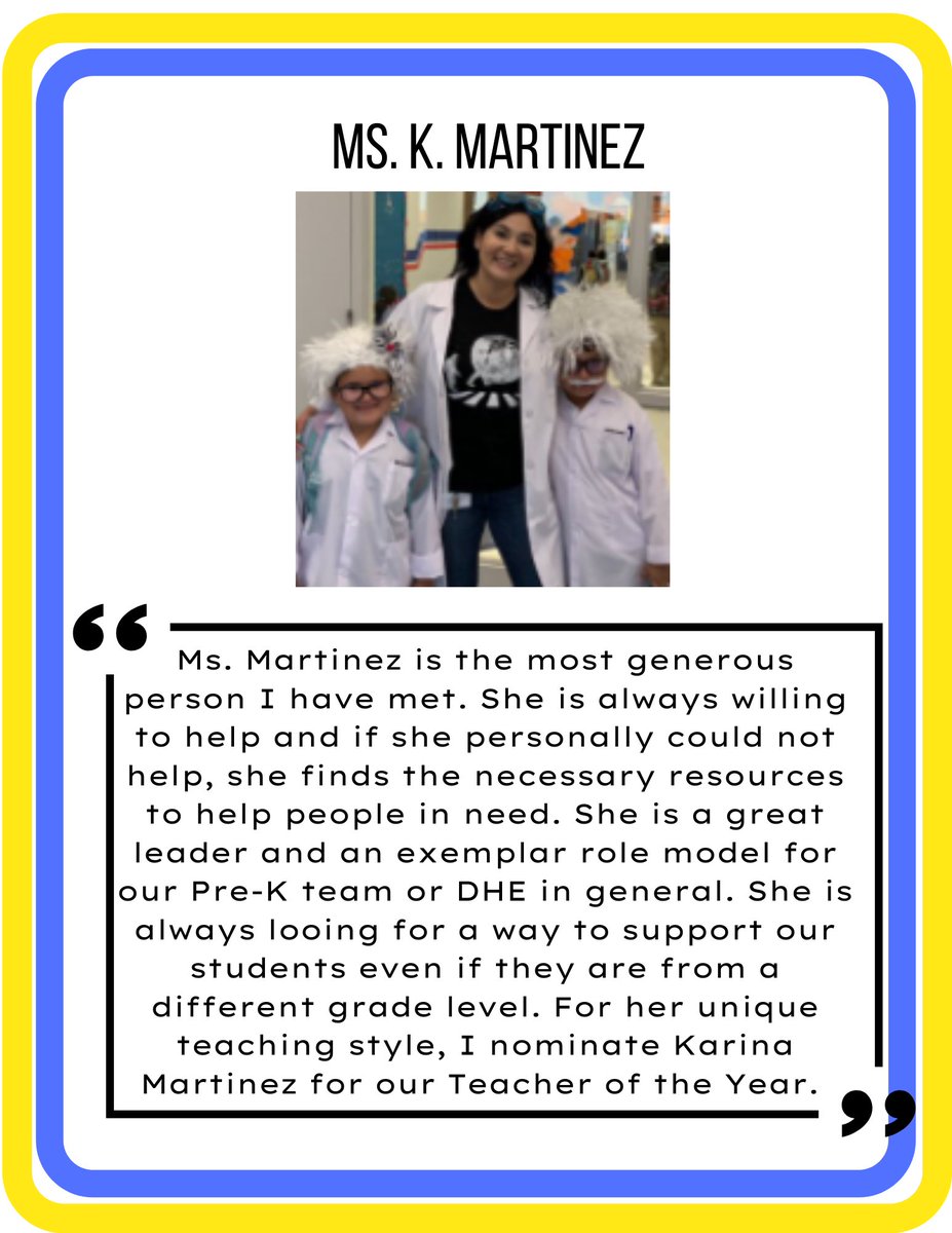 MTrujillo_DHE's tweet photo. Meet Ms.Martinez (SPED) @DHE_Bobcats 2022 TOY FINALIST 💙🐾💙 https://t.co/PF2mz0ZJTS