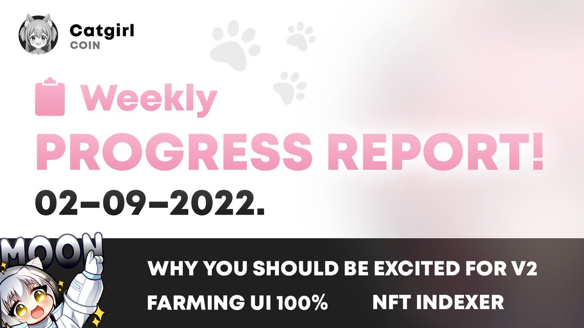 catgirlcoin's tweet photo. Coming in hot 🔥 our latest Weekly Progress Report is live! 😻

Read it on Medium: https://t.co/c0F48XFBiF

Discuss on Discord: https://t.co/YsWXE8Ev8g
or Telegram: https://t.co/wKoFuPWAts

#CATGIRLCOIN #BSC #BNB #anime #NFT #NFTCommunity #Crypto https://t.co/k9qLrlnZty