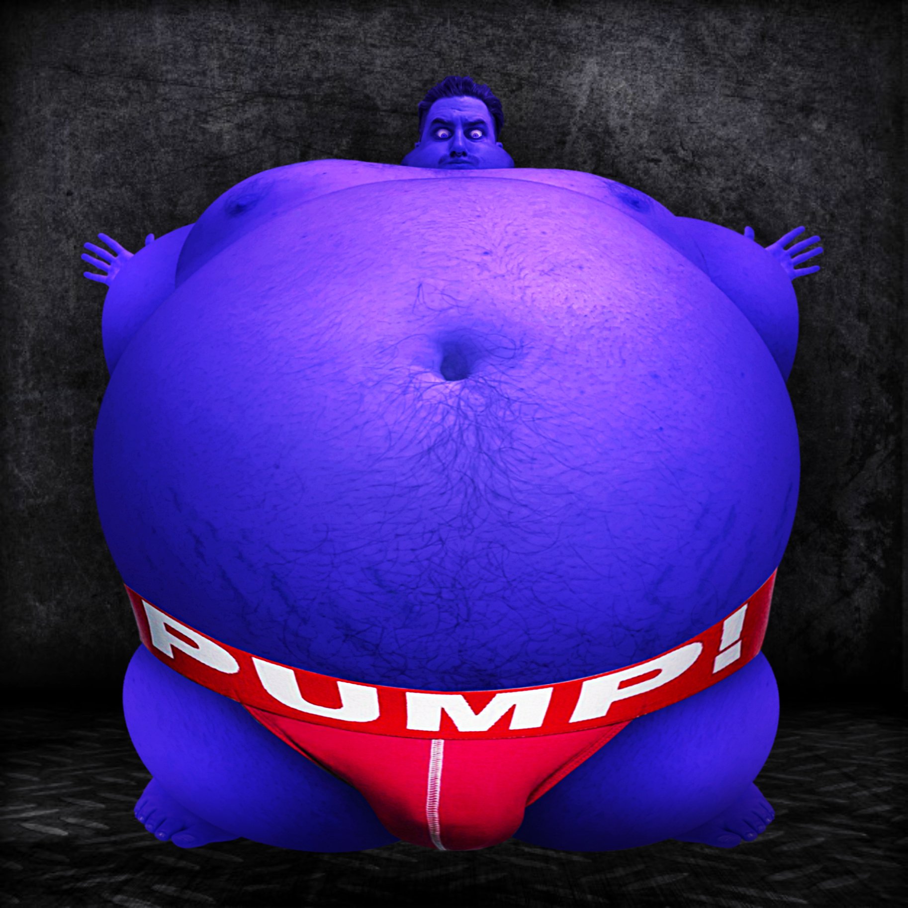 SuperBlimp on X Oh dear. Looks like biggerbelt helped himself to some experimental gum in Wonka s factory. At least he s cute as a fat juicy blueberry blimp. Even if he ll never find